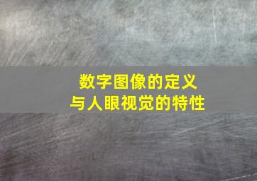 数字图像的定义与人眼视觉的特性