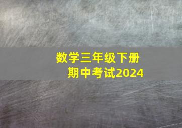 数学三年级下册期中考试2024