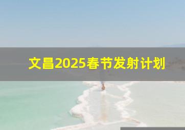 文昌2025春节发射计划