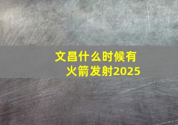 文昌什么时候有火箭发射2025