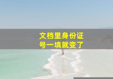 文档里身份证号一填就变了