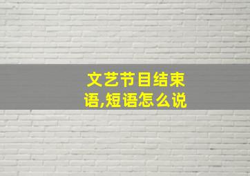 文艺节目结束语,短语怎么说