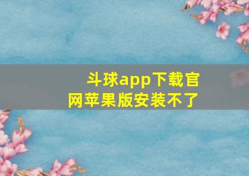 斗球app下载官网苹果版安装不了