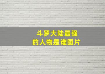 斗罗大陆最强的人物是谁图片