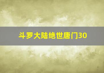 斗罗大陆绝世唐门30