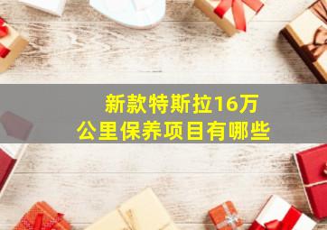 新款特斯拉16万公里保养项目有哪些