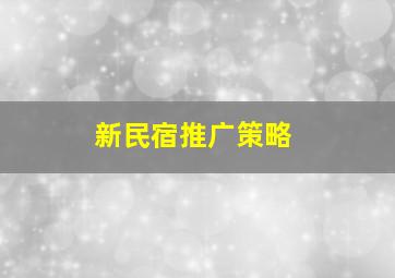 新民宿推广策略