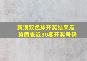 新浪双色球开奖结果走势图表近30期开奖号码