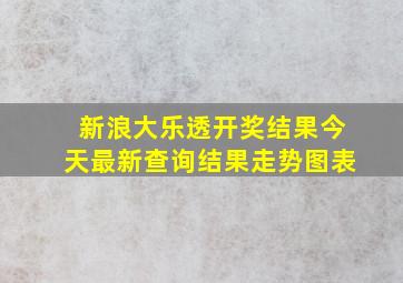 新浪大乐透开奖结果今天最新查询结果走势图表