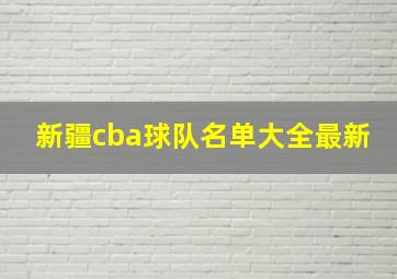 新疆cba球队名单大全最新