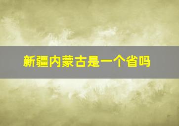 新疆内蒙古是一个省吗