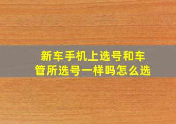 新车手机上选号和车管所选号一样吗怎么选