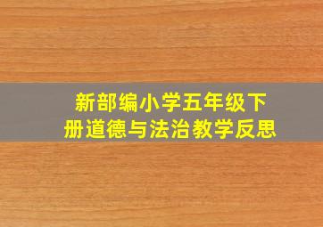 新部编小学五年级下册道德与法治教学反思