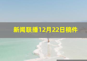 新闻联播12月22日稿件