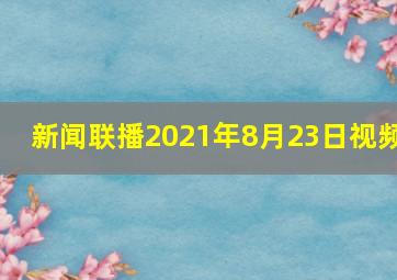 新闻联播2021年8月23日视频