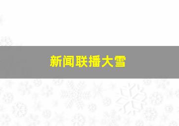 新闻联播大雪