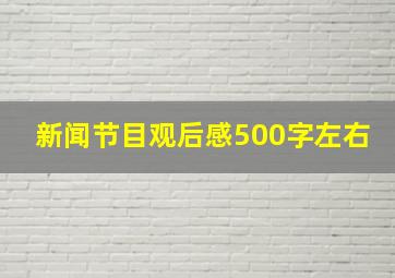 新闻节目观后感500字左右