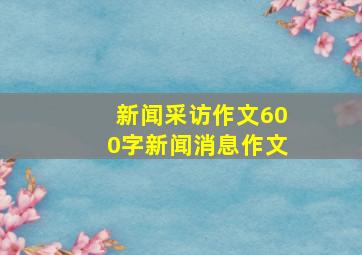 新闻采访作文600字新闻消息作文