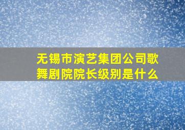 无锡市演艺集团公司歌舞剧院院长级别是什么