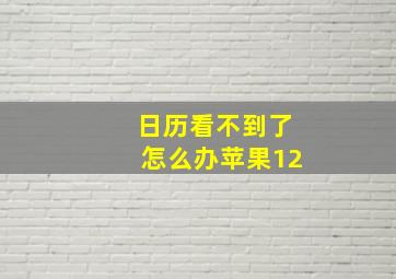 日历看不到了怎么办苹果12