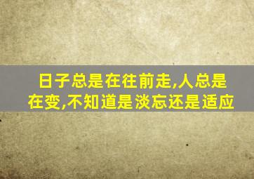 日子总是在往前走,人总是在变,不知道是淡忘还是适应