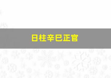 日柱辛巳正官