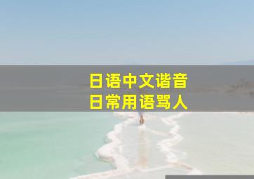 日语中文谐音日常用语骂人