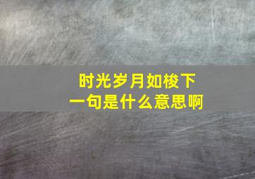 时光岁月如梭下一句是什么意思啊