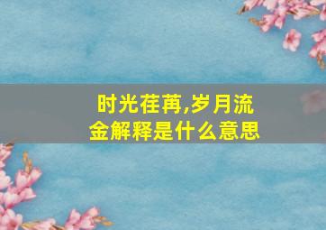 时光荏苒,岁月流金解释是什么意思