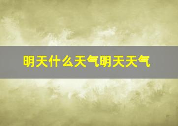 明天什么天气明天天气