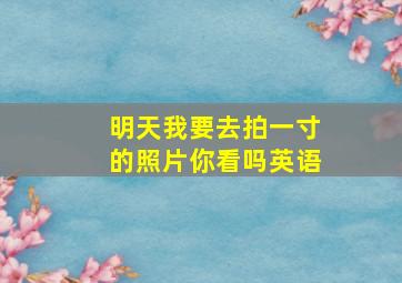 明天我要去拍一寸的照片你看吗英语