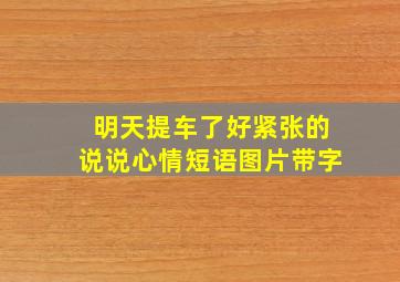 明天提车了好紧张的说说心情短语图片带字