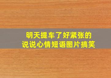 明天提车了好紧张的说说心情短语图片搞笑