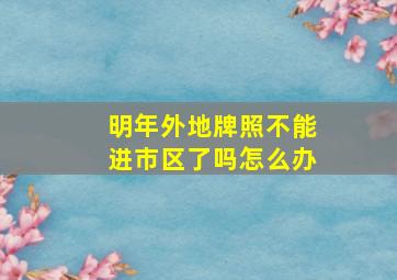 明年外地牌照不能进市区了吗怎么办