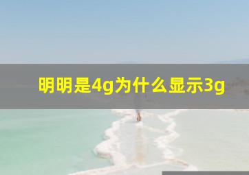 明明是4g为什么显示3g