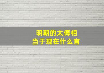 明朝的太傅相当于现在什么官