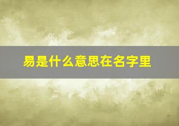 易是什么意思在名字里