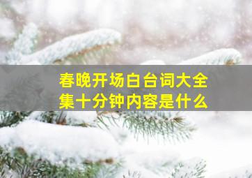 春晚开场白台词大全集十分钟内容是什么