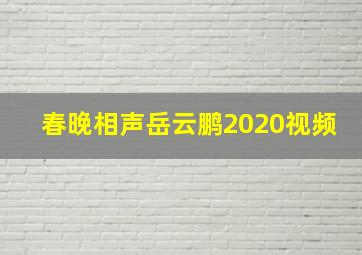 春晚相声岳云鹏2020视频