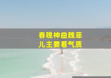 春晚神曲魏菲儿主要看气质