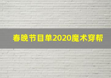 春晚节目单2020魔术穿帮