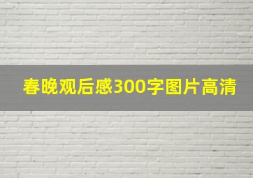 春晚观后感300字图片高清