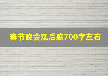 春节晚会观后感700字左右