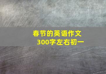 春节的英语作文300字左右初一