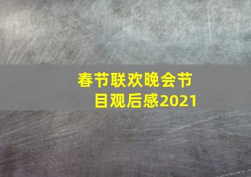 春节联欢晚会节目观后感2021