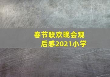 春节联欢晚会观后感2021小学