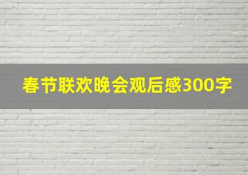 春节联欢晚会观后感300字