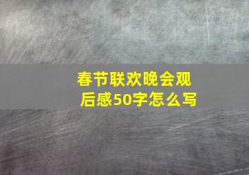 春节联欢晚会观后感50字怎么写