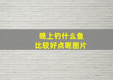 晚上钓什么鱼比较好点呢图片