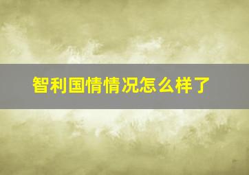 智利国情情况怎么样了